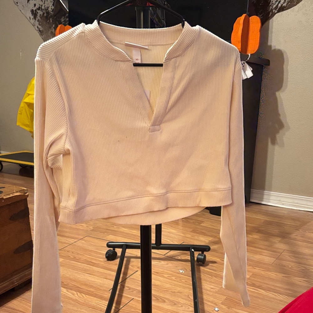 Cream Long Sleeve Women's Top